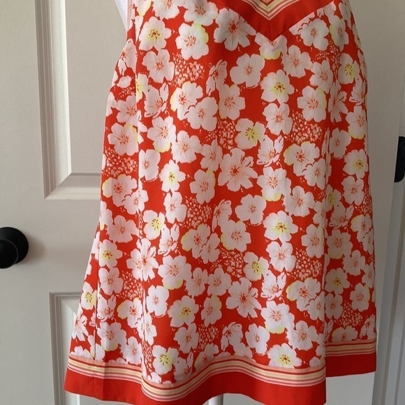 LC LAUREN Conrad large camisole blouse floral orange white - Picture 5 of 11